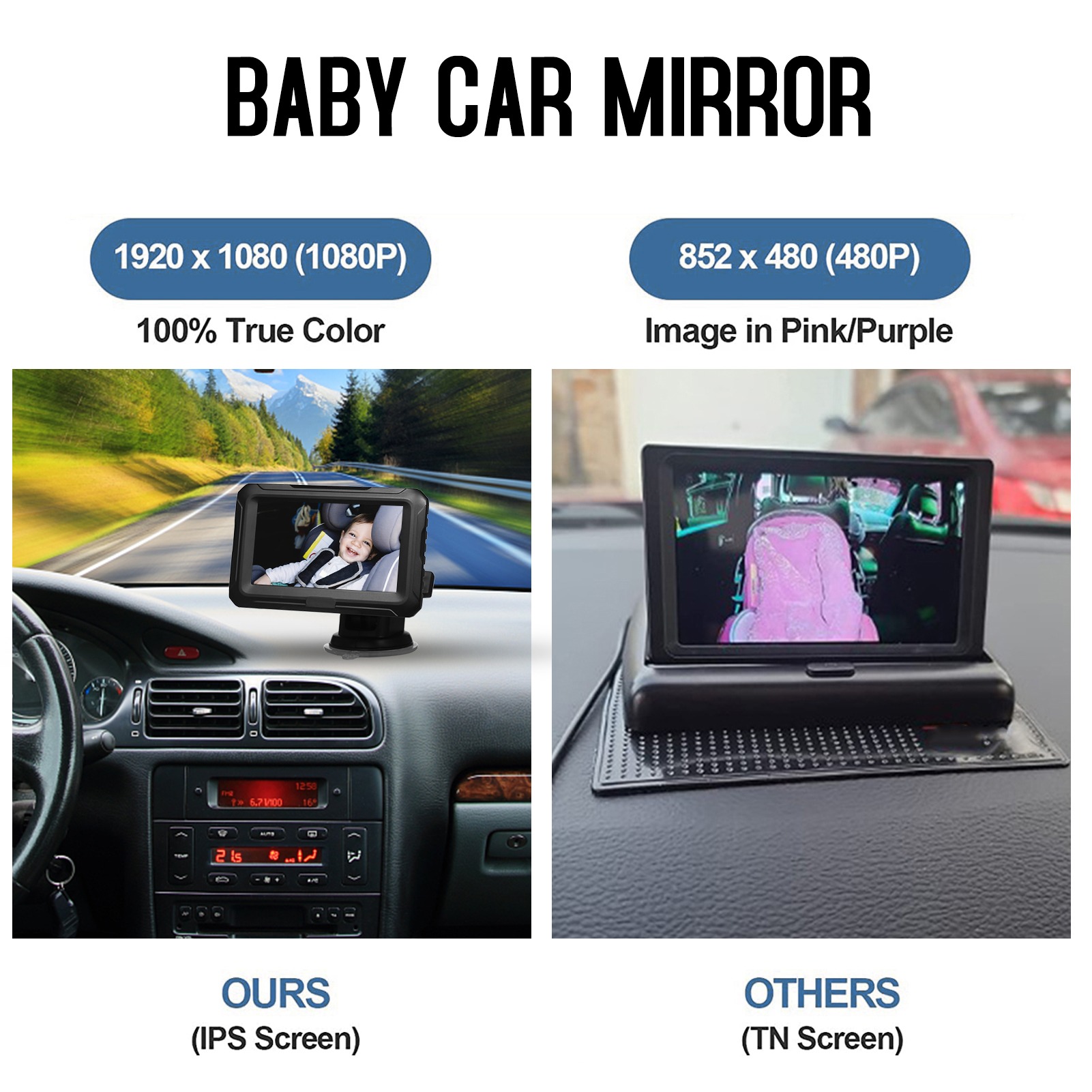 Baby Products Video - Espelho de Carro para Bebês 1080P